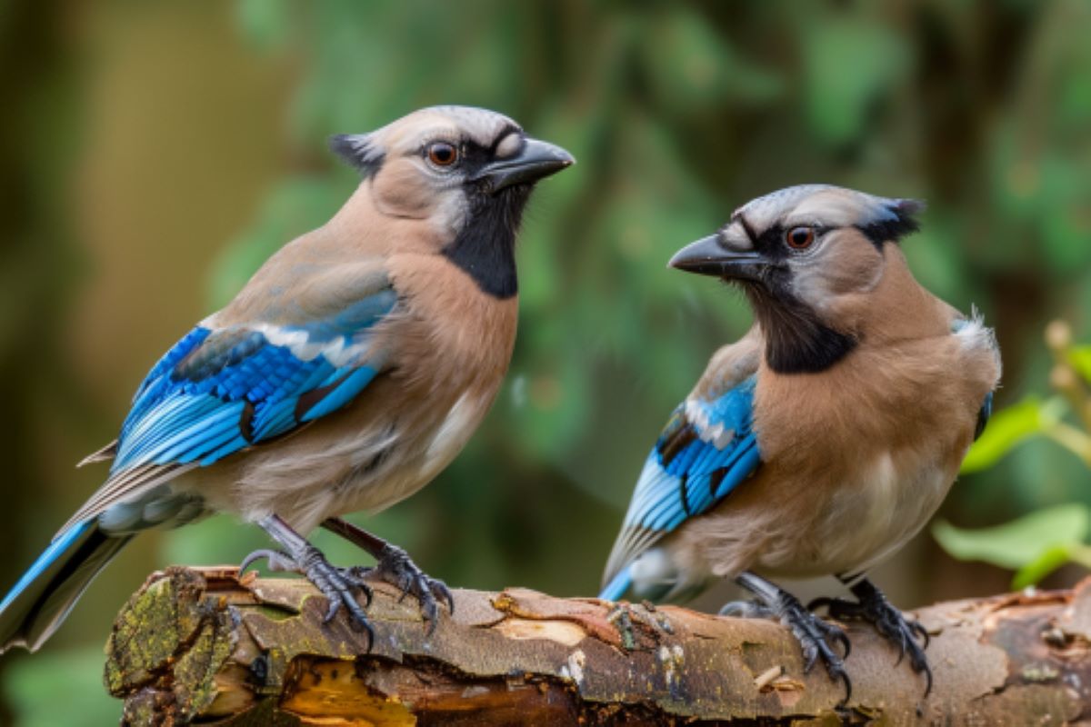 This shows two Jay birds.